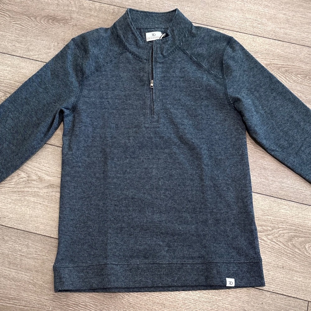 7 Diamonds Generation Pullover Mens Small Blue 1/4 Zip Jacquard Knit New Preppy
